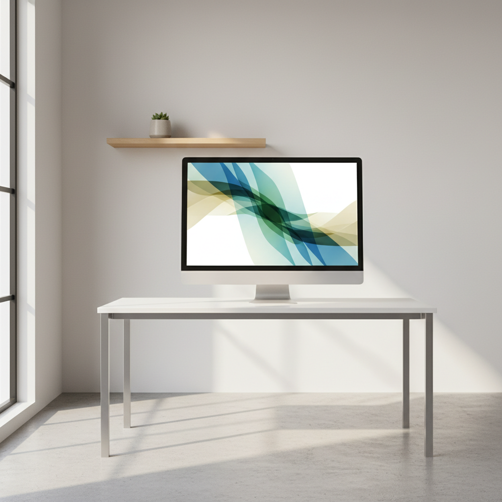 Digital certificate displayed on a monitor in a modern office